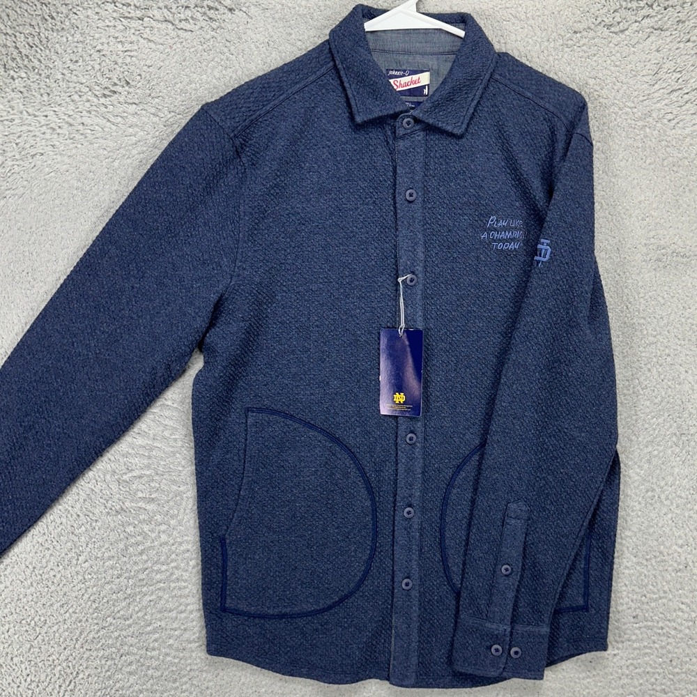 Johnnie O Notre Dame Shacket Mens Small Blue Pocket‎ Jacket  NEW
